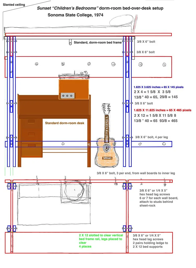 Bed Bolt，3/8*4"